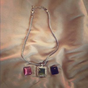 Interchangeable square necklace